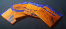 Load image into Gallery viewer, 4 x Purple resin and Conkerberry timber coasters