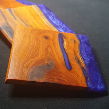 Load image into Gallery viewer, 4 x Purple resin and Conkerberry timber coasters