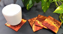 Load image into Gallery viewer, 4 x Mallee burl and brown resin coasters