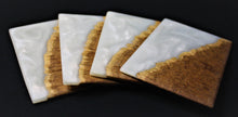 Load image into Gallery viewer, Mallee Burl and gold pearlescent resin coasters - Set of 4