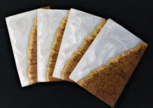 Load image into Gallery viewer, Mallee Burl and gold pearlescent resin coasters - Set of 4
