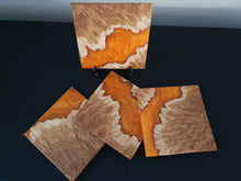 Load image into Gallery viewer, Mallee burl and resin coasters - set of 4
